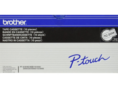 brother TC-Tape TC-201A cassette de ruban, Largeur: 12mm