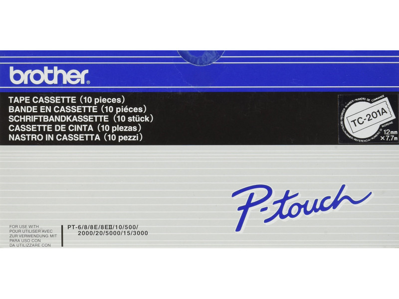 brother TC-Tape TC-201A cassette de ruban, Largeur: 12mm