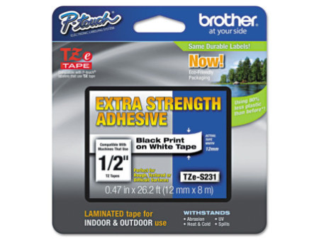 brother TZe-Tape TZe-S231 ruban extra solide,