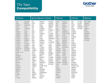 brother TZe-Tape TZe-N221 ruban cassette, largeur: 9mm