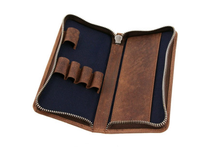 Alassio Etui pour 3 instruments d'écriture, marron