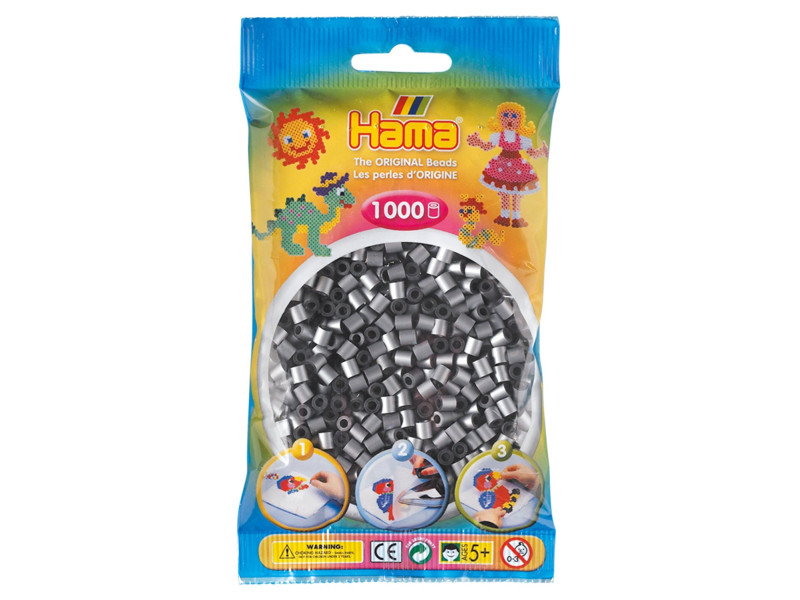 Hama Perles à repasser midi, dans un sachet, argent
