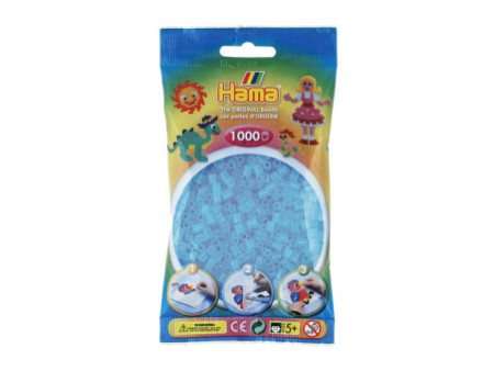 Hama Perles à repasser midi, sachet, aqua transparent