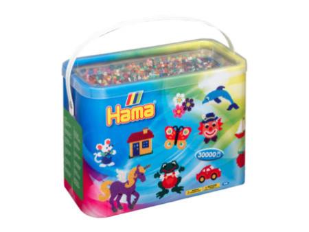 Hama Perles à repasser midi 'mélange', 30.000 pièces, seau