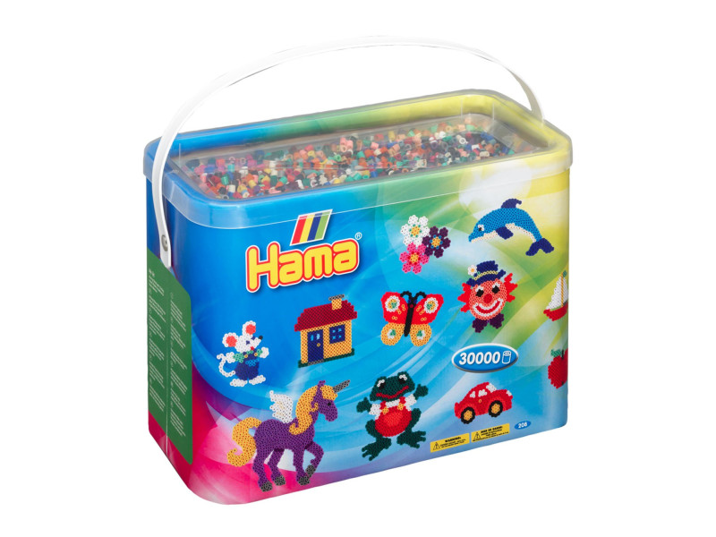 Hama Perles à repasser midi 'mélange', 30.000 pièces, seau