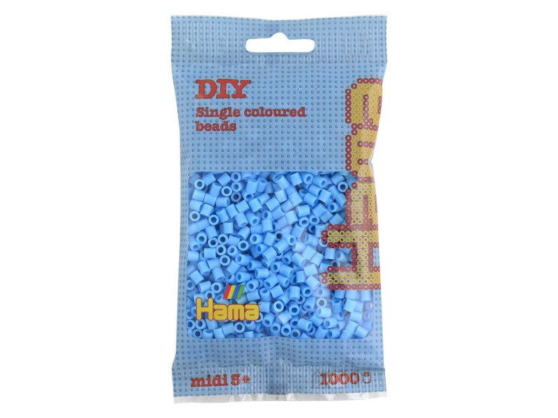 Hama Perles à repasser midi, dans un sachet, bleu pastel