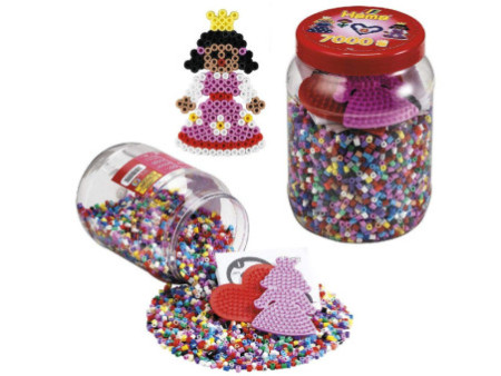 Hama Perles à repasser midi + plaques, dans une boîte, rouge