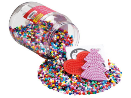 Hama Perles à repasser midi + plaques, dans une boîte, rouge