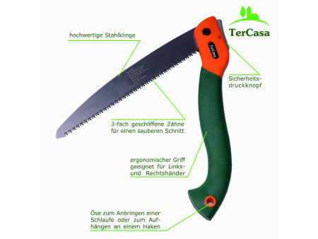 TerCasa Scie pliante avec manche Softgrip, lame: 230 mm