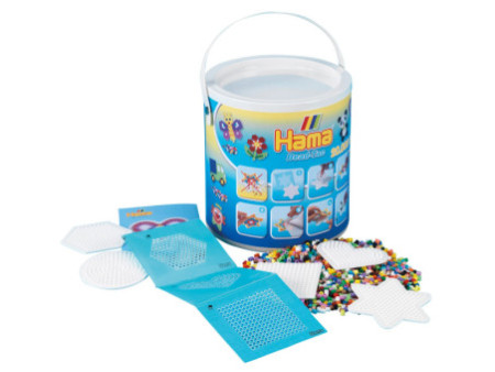 Hama Perles à repasser midi + 5 plaques, seau, 20.000 pièces