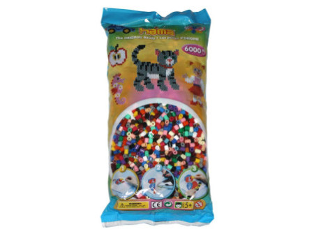 Hama Perles à repasser midi, mix de couleurs, en sachet