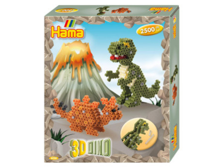 hama Perles à repasser midi 3D 'Dinosaures', coffret cadeau