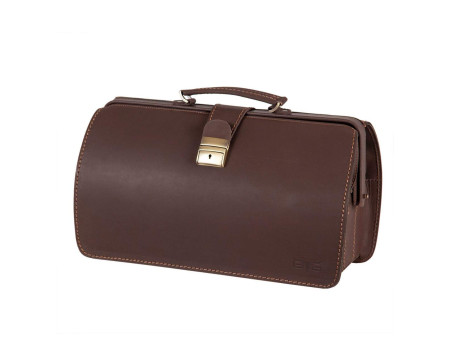MIKA Sac de médecin HESTON, en cuir, marron foncé mat