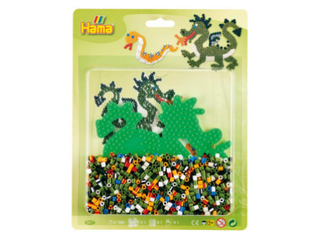 HAMA Perles à repasser midi 'Dragon', sous blister