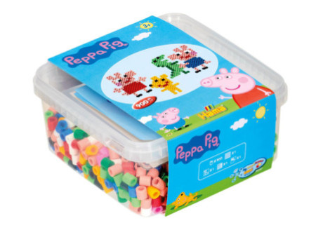 HAMA Perles à repasser maxi + plaque à picots 'Peppa Pig'