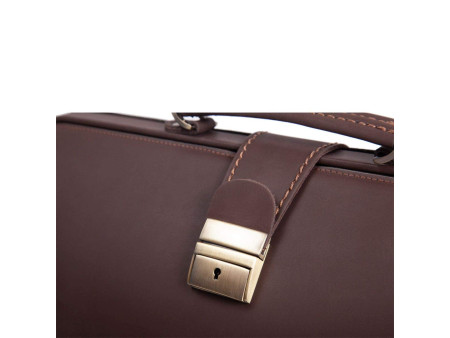 MIKA Sac de médecin HESTON, en cuir, marron foncé mat
