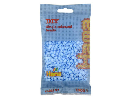 Hama Perles à repasser midi, sachet, bleu glacé pastel