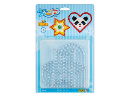 Hama Plaques pour perles à repasser 'Coeur, étoile', blister