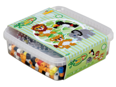 Hama Perles à repasser maxi + plaques 'Lion, petit éléphant'