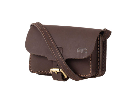MIKA Sac pour femme ROXY, en cuir, marron foncé mat