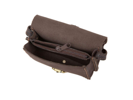 MIKA Sac pour femme ROXY, en cuir, marron foncé mat