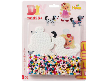 Hama Perles à repasser midi 'Petit chien/poupée', en blister