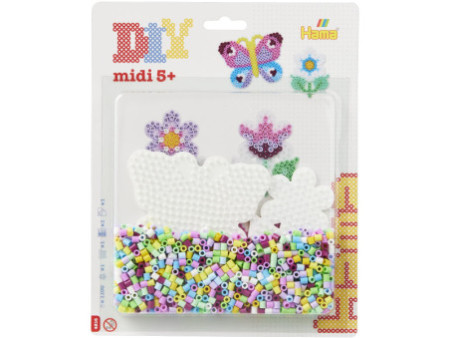 Hama Perles à repasser midi 'Papillon/petite fleur', blister