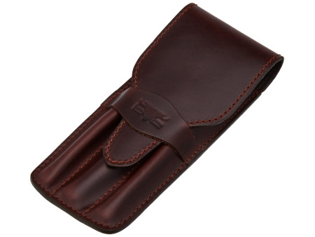 MIKA Etui à stylos pour 3 stylos, cuir, marron