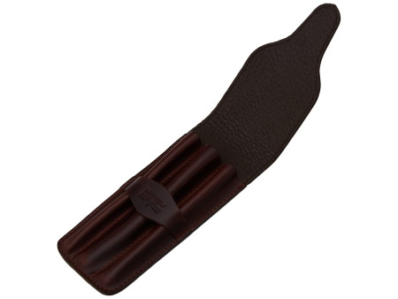 MIKA Etui à stylos pour 3 stylos, cuir, marron