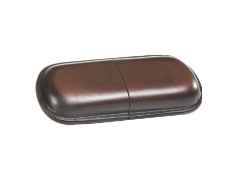 MIKA Etui à lunettes, grand, cuir, marron