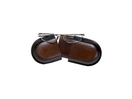 MIKA Etui à lunettes, petit, cuir, marron