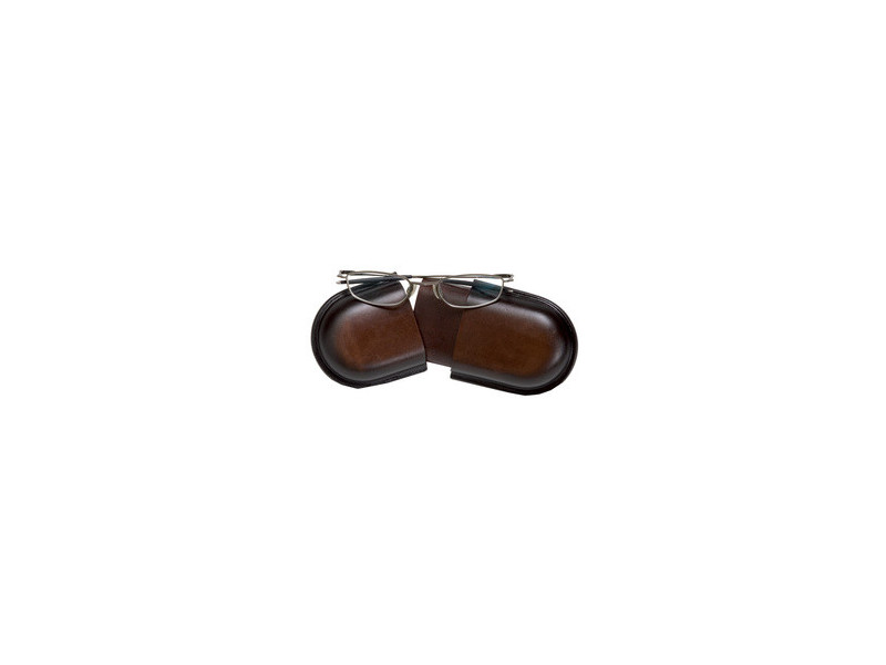 MIKA Etui à lunettes, petit, cuir, marron