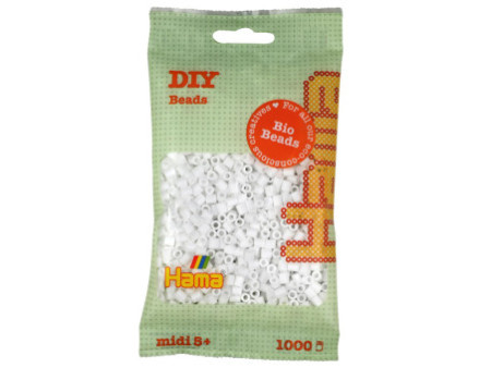Hama Perles à repasser Bio midi, sachet, blanc