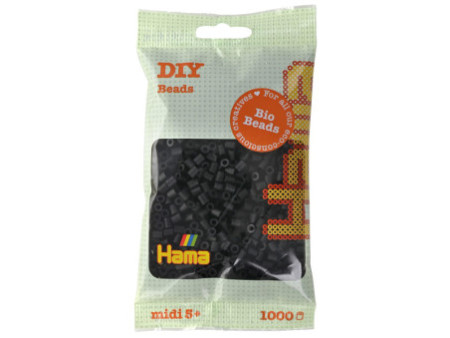 Hama Perles à repasser Bio midi, sachet, noir