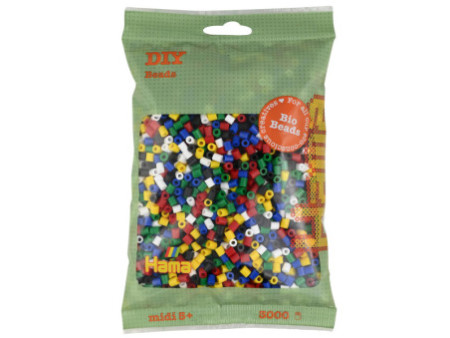 Hama Perles à repasser Bio midi, sachet, 'mix 6 couleurs'
