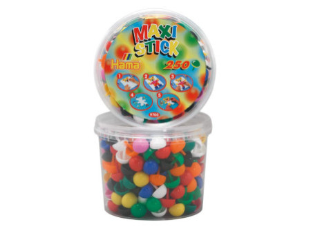 Hama Maxi Stick Perles à piquer, dans un pot, 250 pièces