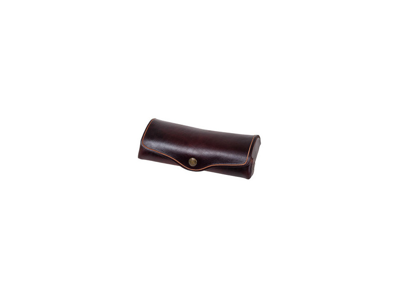 MIKA Etui à lunettes, petit, cuir, bouton-pression, bleu