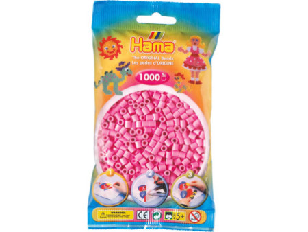 HAMA Perles à repasser midi, en sachet, rose pastel
