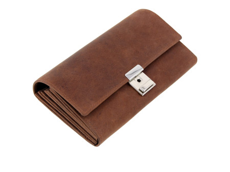 Alassio Portefeuille de serveur, en cuir velours, brun