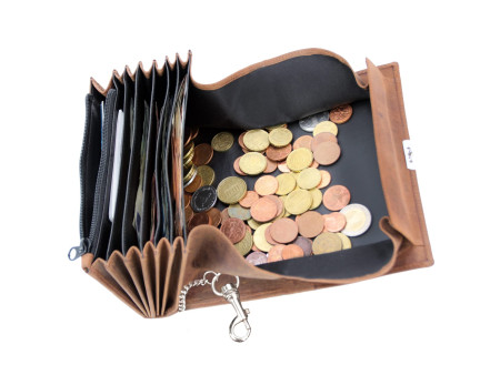 Alassio Portefeuille de serveur, en cuir velours, brun