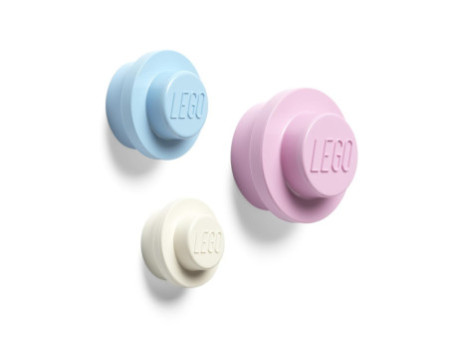 LEGO Jeu de patères WALL HANGER SET, blanc/bleu/rose