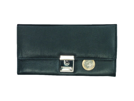 Alassio Portefeuille de serveur, en cuir nappa, noir