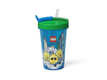LEGO Gobelet avec paille ICONIC BOY, 0,5 litre