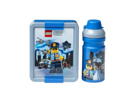 LEGO Gourde + Boîte à goûter LUNCH SET CITY, bleu