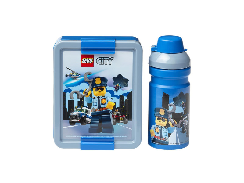 LEGO Gourde + Boîte à goûter LUNCH SET CITY, bleu