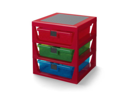 LEGO Module de classement 3-DRAWER STORAGE RACK, rouge