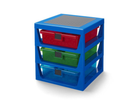 LEGO Module de classement 3-DRAWER STORAGE RACK, bleu