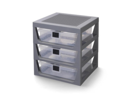 LEGO Module de classement 3-DRAWER STORAGE RACK, gris