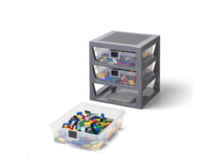 LEGO Module de classement 3-DRAWER STORAGE RACK, gris