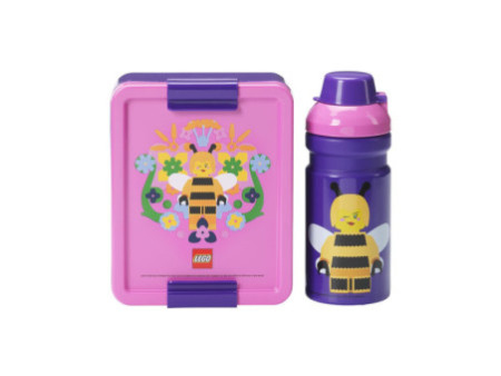 LEGO Gourde + Boîte à goûter LUNCH SET BEE, lilas